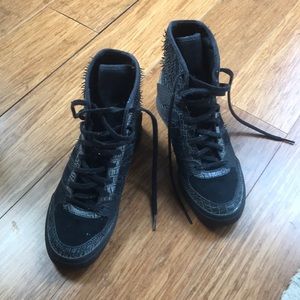 Adidas black sneaker wedges